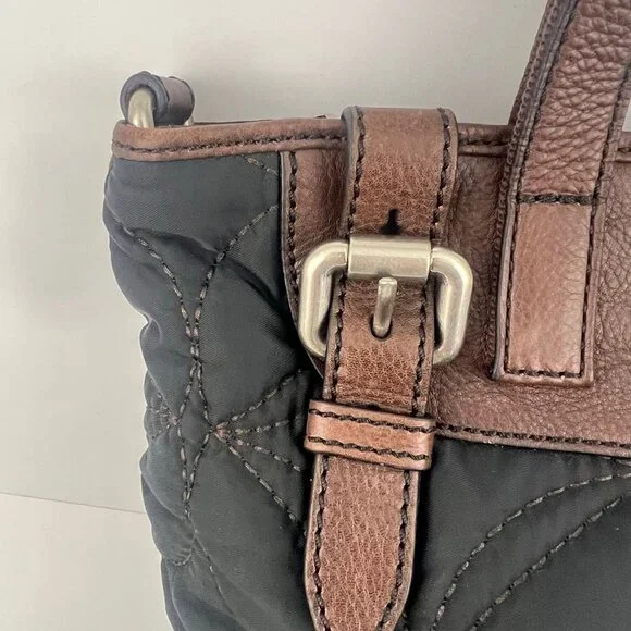 Fossil Key - Per Black  Quilted Nylon Handbag with Detachable Shoulder Strap - Picture 8 of 12